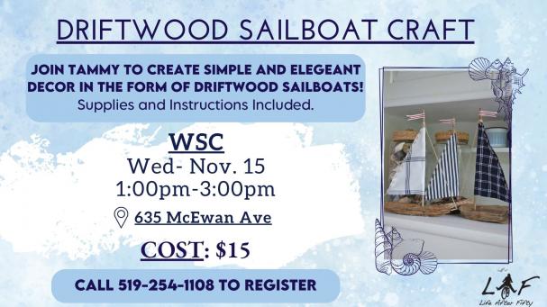 Driftwood Sailboat Craft Workshop